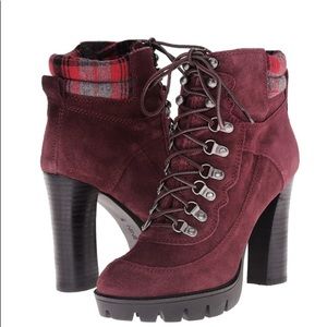 Nine West Suede Hiking Style Boot, Burgundy